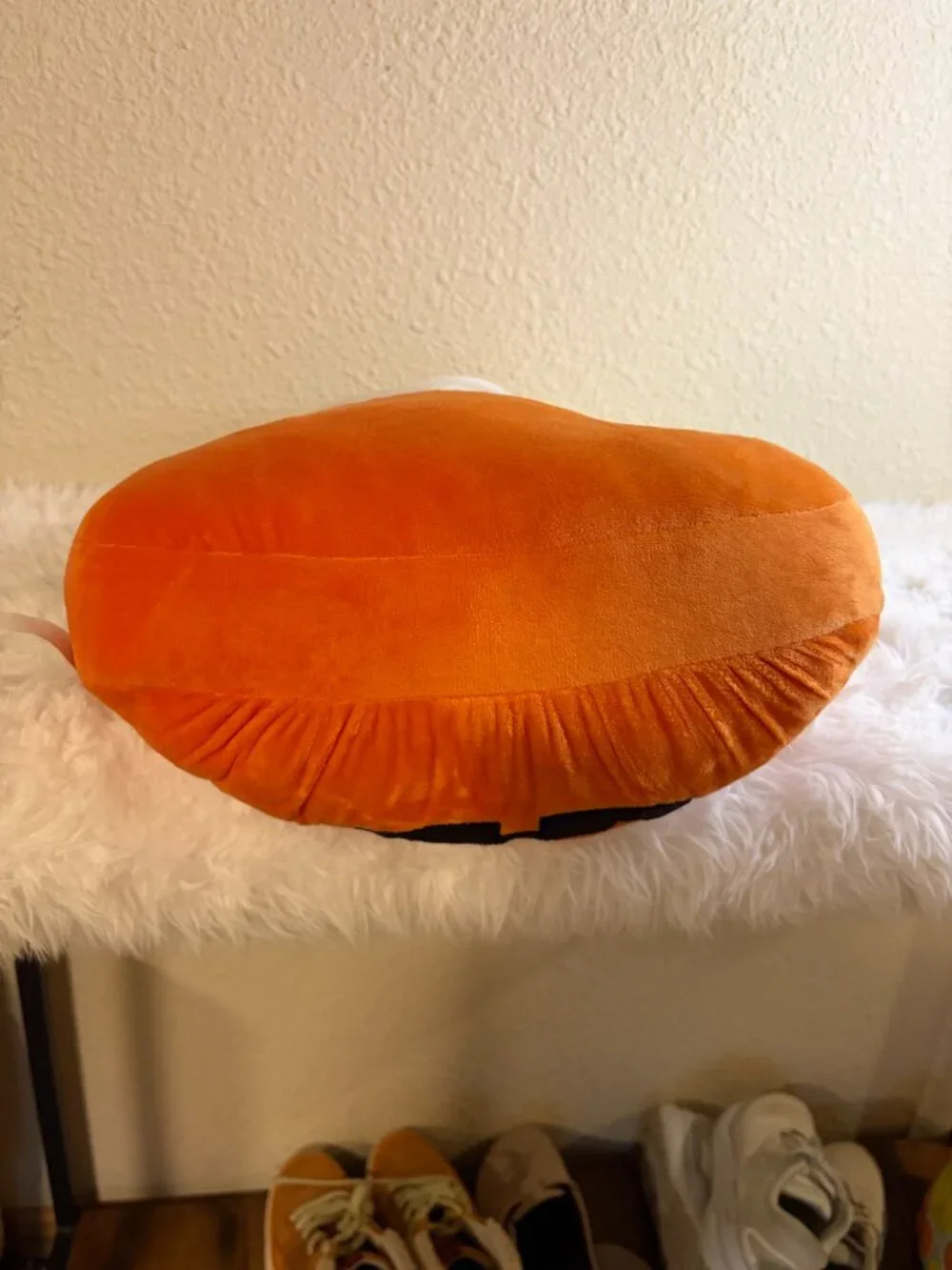 Halloween Ghost Pumpkin Velvet Embroidered Decorative Pillow 20x13 NWT